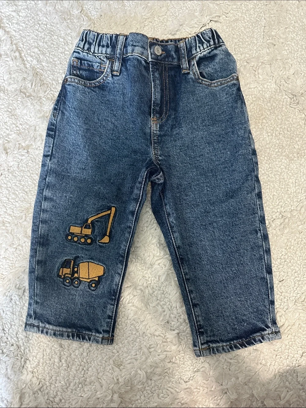 GAP Blue Denim Jeans with Yellow Construction Appliqués
